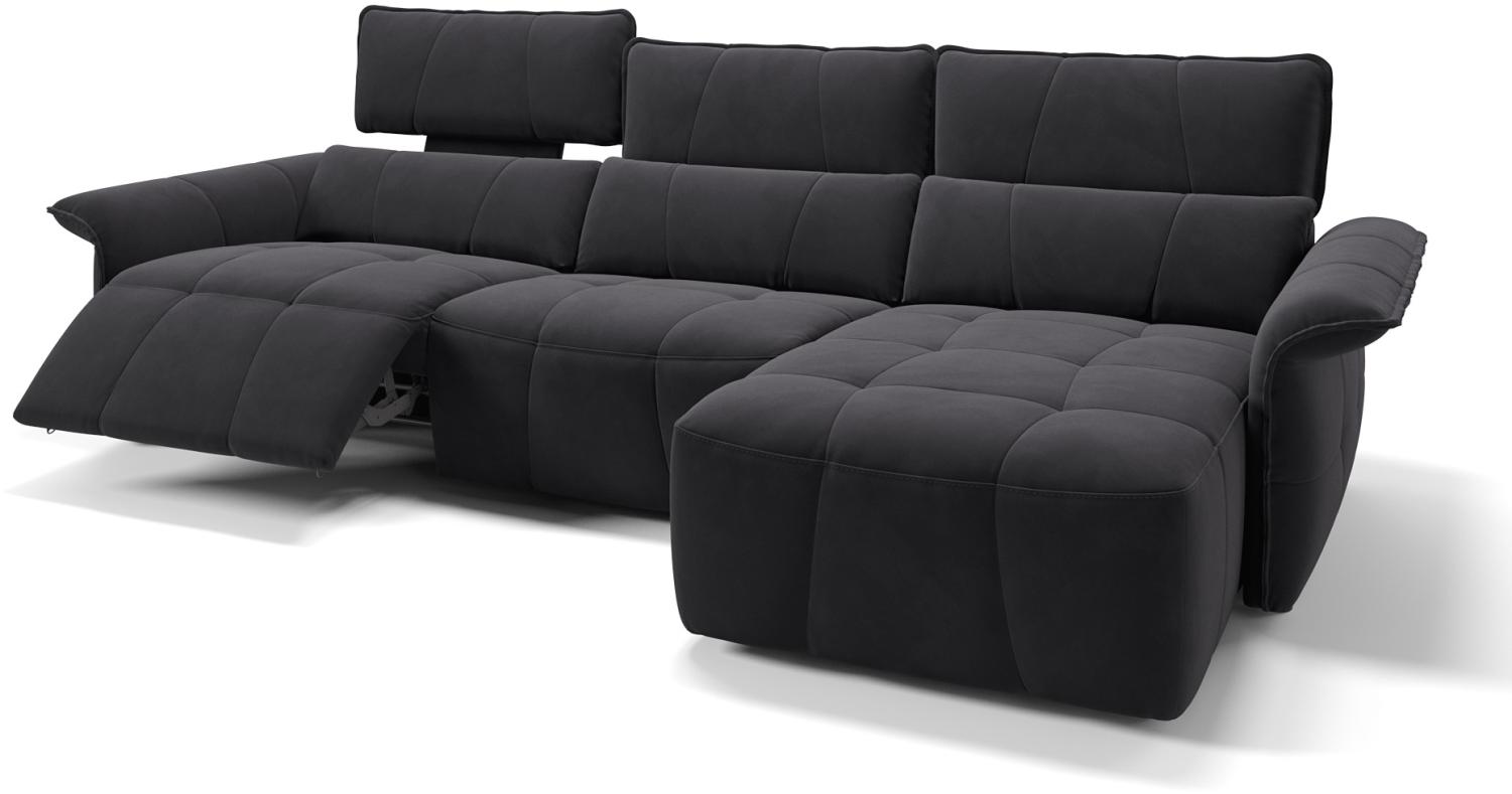 Sofanella Ecksofa ADRIA Wohnlandschaft Eckcouch Stoffsofa in Schwarz Bild 1