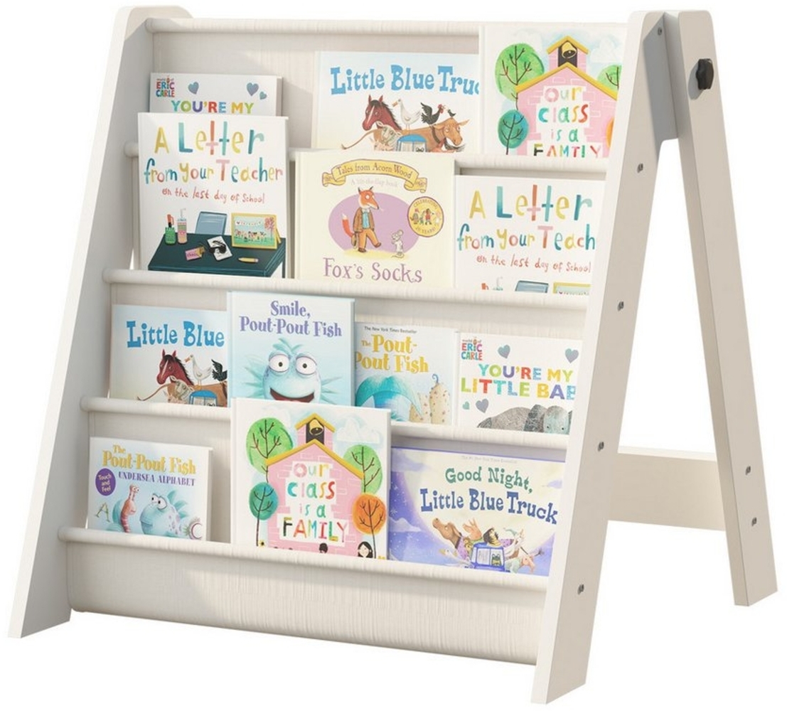 radelldar Bücherregal Kinderregal klein für Kinder montessori,58 x 53 x 58 cm, klappbar/fest Bild 1