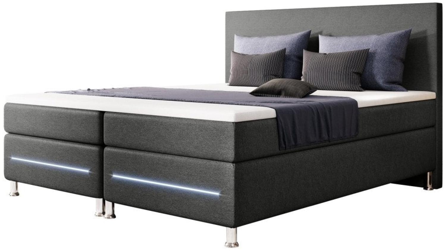 Boxspringbett Simple 90x200 H4 Grau Bild 1