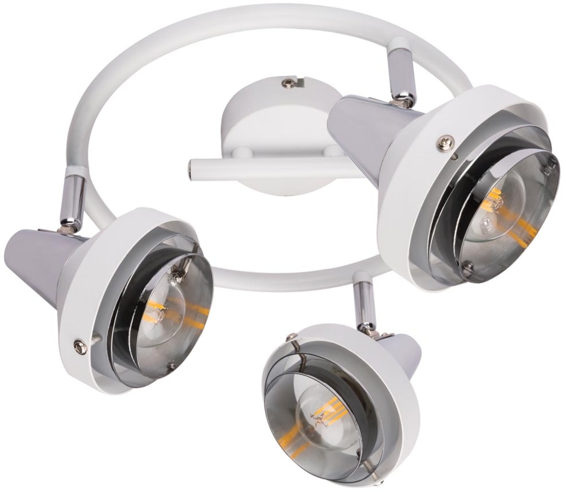 Deckenleuchte, Chrom, weiß, Spots beweglich, 25 cm, RORGE Bild 1