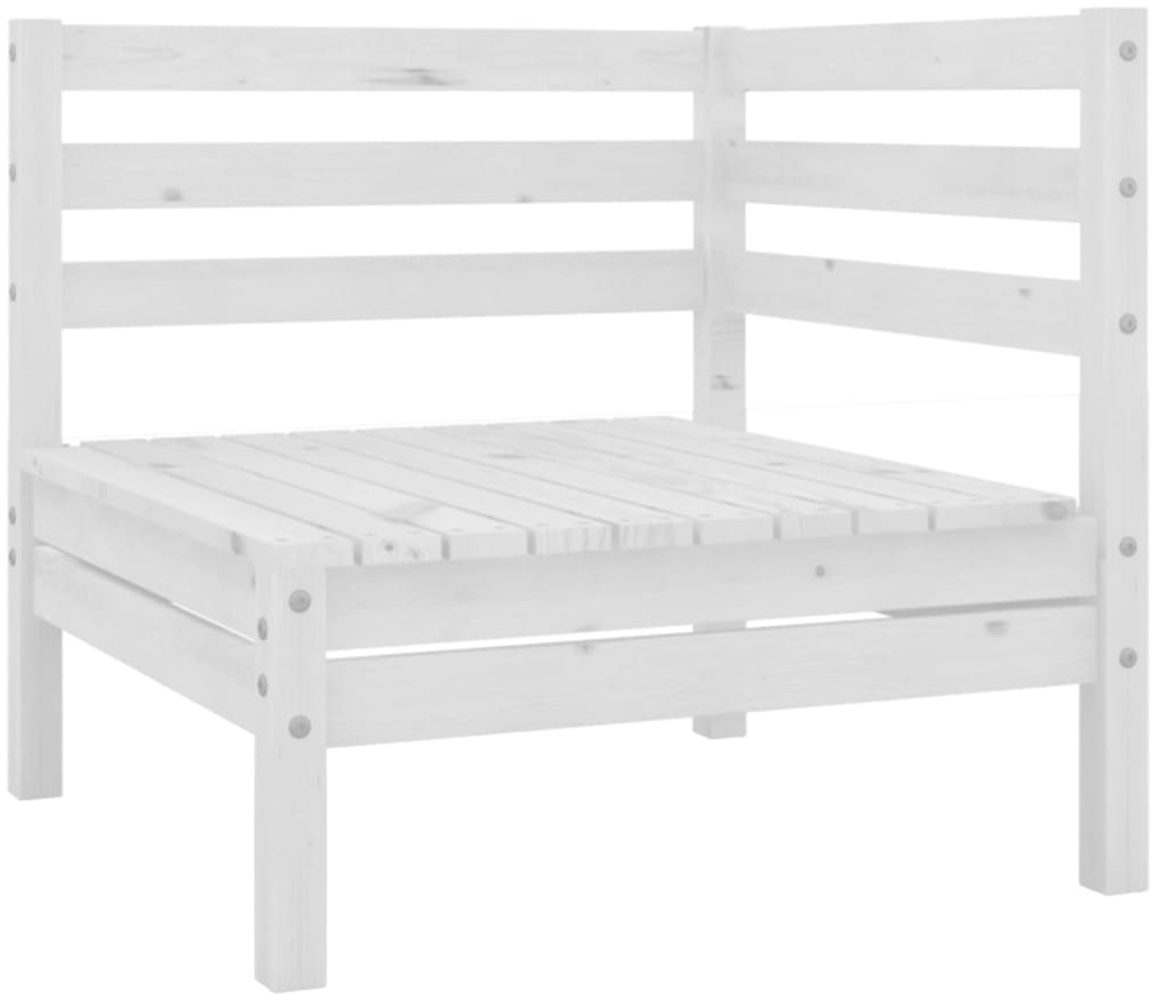 vidaXL Garten-Ecksofas 2 Stk. Weiß Massivholz Kiefer 806583 Bild 1