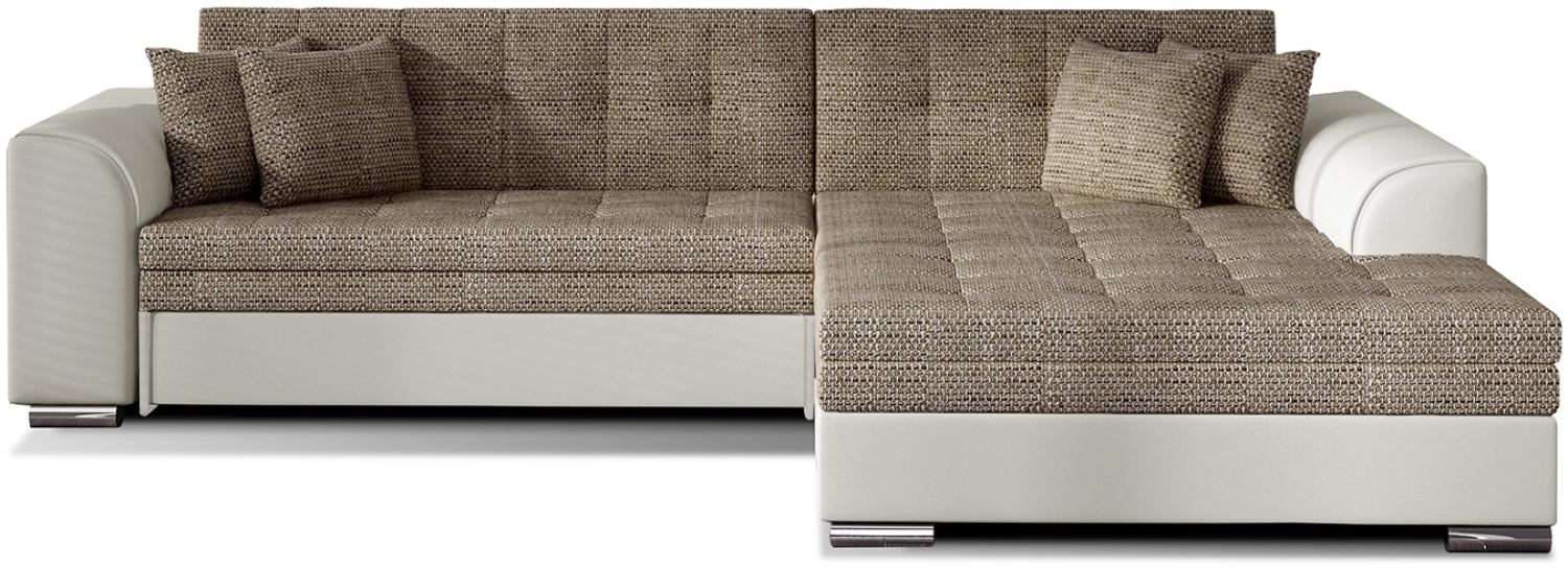 ELTAP 'Sorento', Ecksofa, Eckcouch, Dunkelbeige / Off-White, 78 x 194 x 296 cm, Rechts Bild 1