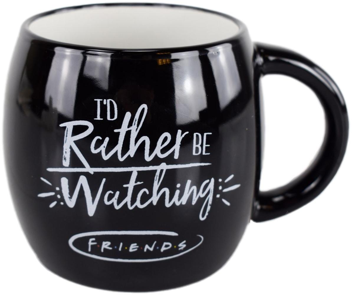 Friends Frühstückstasse mit Bauch 380ml in Schwarz Globe Mug Kaffeetasse Bild 1