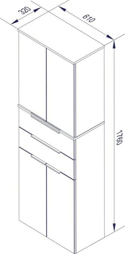Fackelmann KARA Hochschrank 61 cm, Weiß Bild 1
