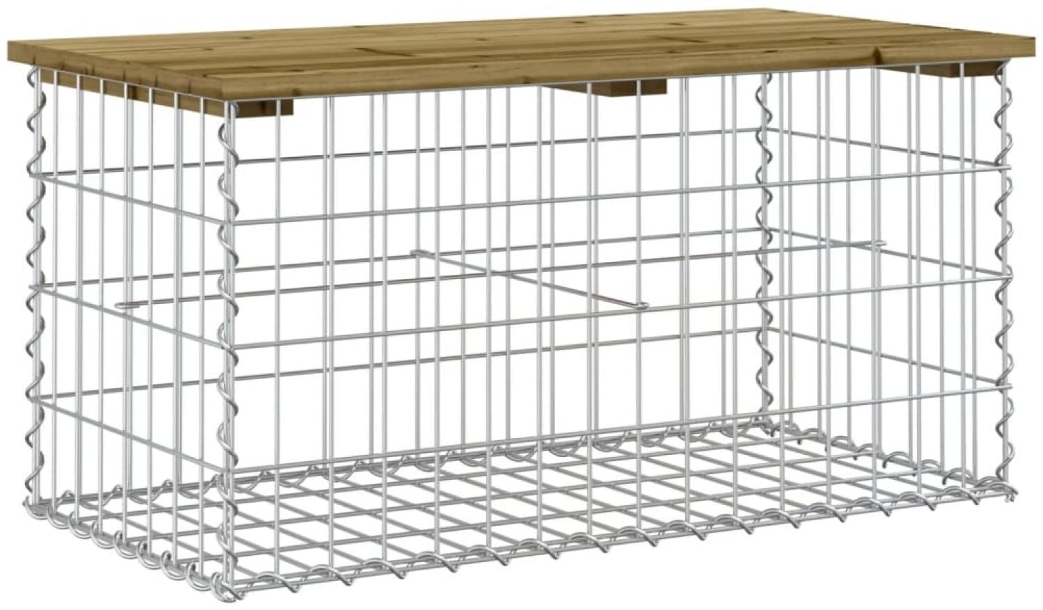 vidaXL Gartenbank aus Gabionen 83x44x42 cm Kiefernholz Imprägniert 834358 Bild 1