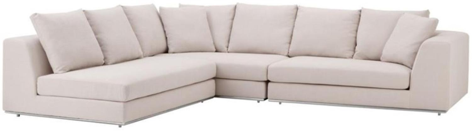 Casa Padrino Luxus Sofa Naturfarbig - Designer Ecksofa Bild 1