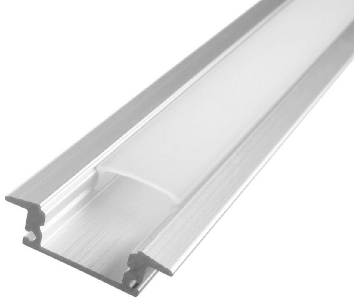 2 Meter Aluprofile Alu Schiene Profil LED Kanal Schiene für LED Strip Profil D mit Milchglas Abdeckung Profil D Bild 1