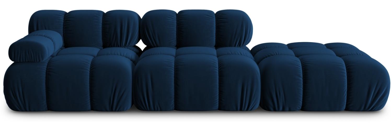 Micadoni Modulares Sofa Bellis 4-Sitzer Rechts Samtstoff Königsblau Bild 1