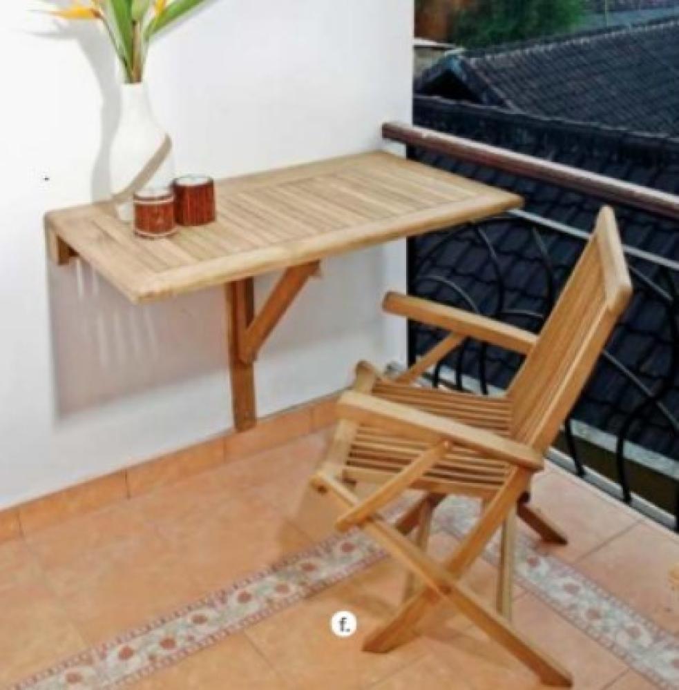 Teak Wandklapptisch Sondrio eckig - 50 cm x 50 cm Bild 1