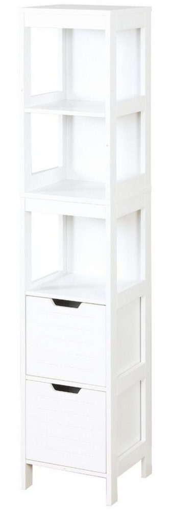 Floordirekt Badkommode Badezimmerschrank Idaho, Weißer Schrank mit 5 Fäche, langlebige Konstruktion Bild 1