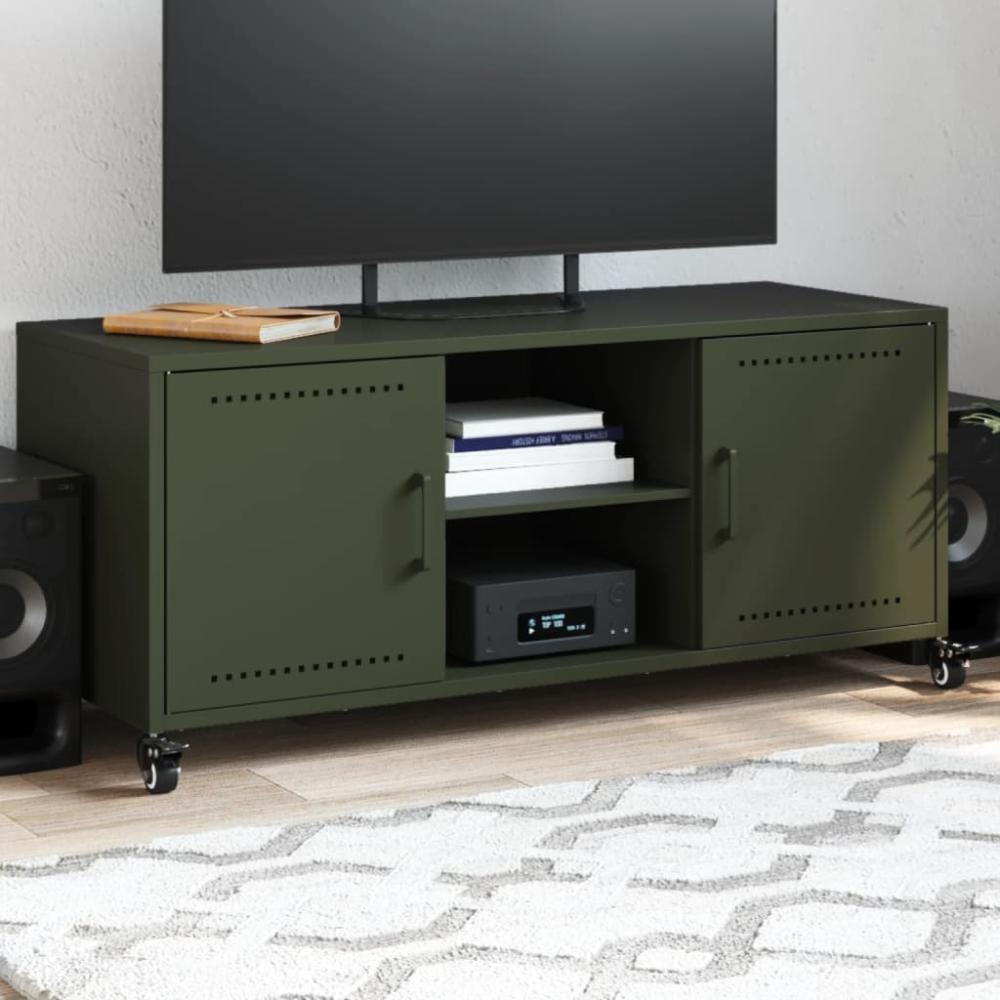 vidaXL TV-Schrank Olivgrün 100,5x39x43,5 cm Stahl 846666 Bild 1