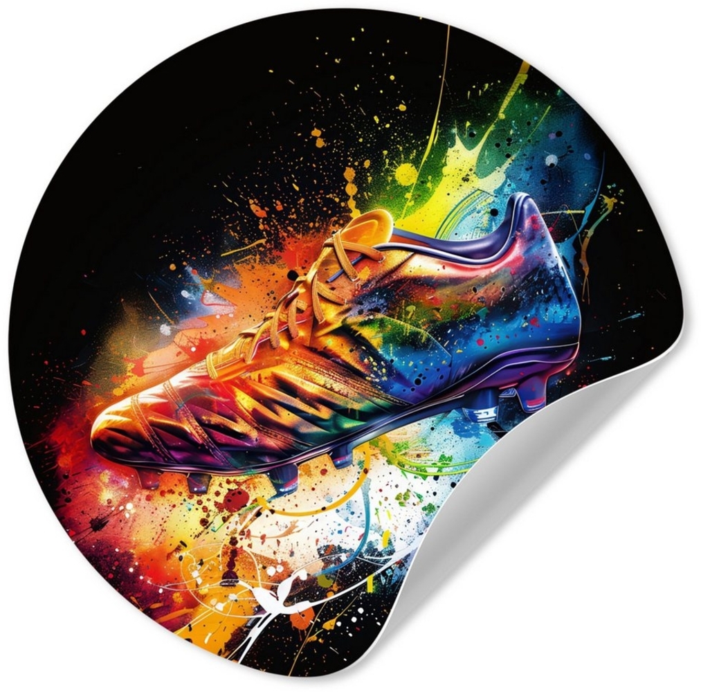 MuchoWow Wandsticker Graffiti - Sport - Fußball - Schuh - Farbe (1 St), Wandtattoo Selbstklebend, Wohnzimmer Deko Aufkleber, 30x30 cm Bild 1