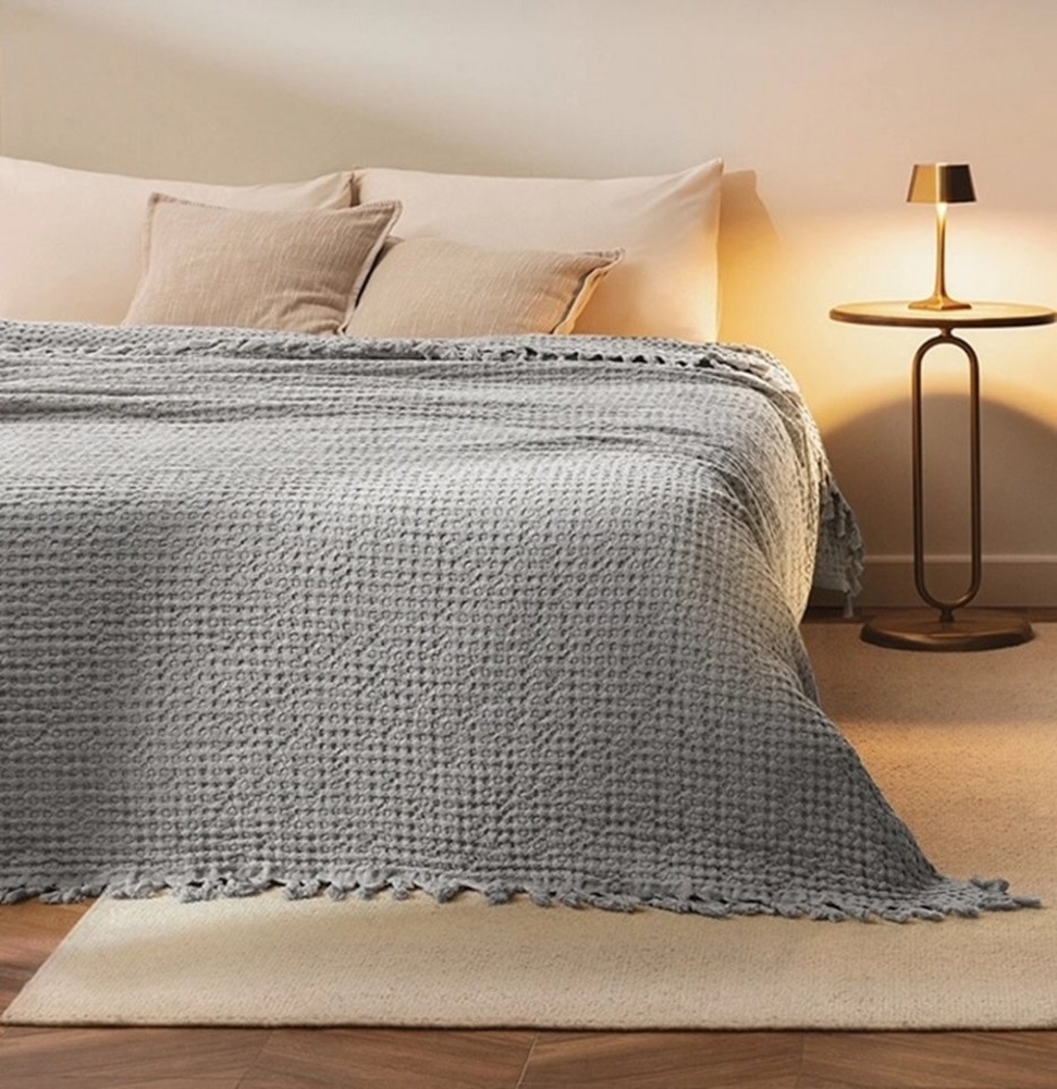 Wohndecke Wohndecke Malika 100% Biobaumwolle in Grau, Sandiik Bild 1