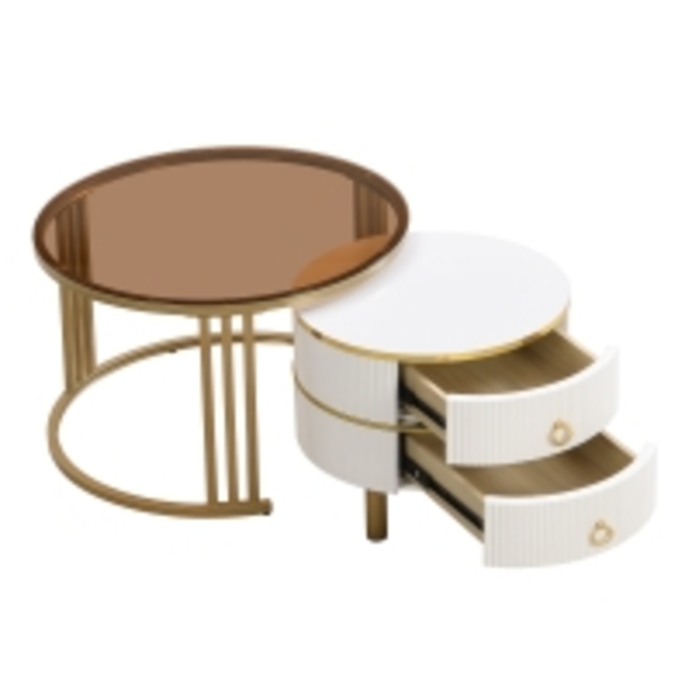 ComfortXL Couchtisch M1850, Holzwerkstoff, Weiß, 70x46x70cm Bild 1