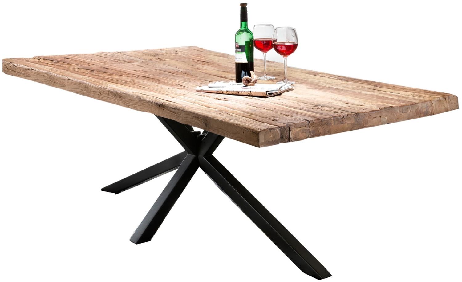 TABLES&Co Tisch 220x100 Teak Natur Metall Schwarz Bild 1