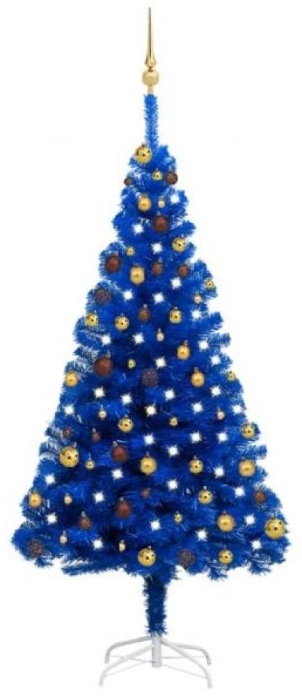 vidaXL Künstlicher Weihnachtsbaum Beleuchtung & Kugeln Blau 180 cm 3077509 Bild 1