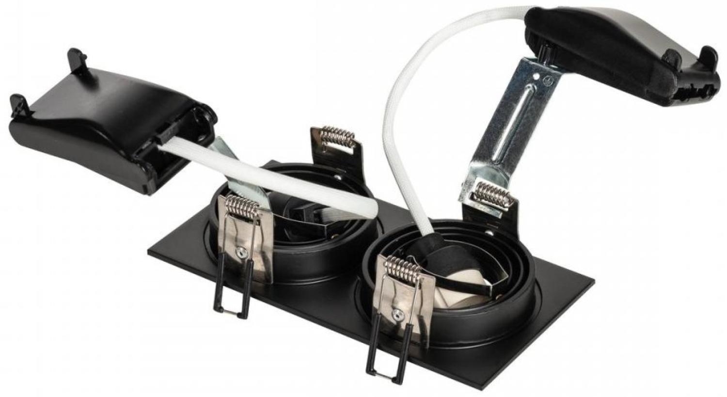 SLV No. 113492 NEW TRIA 155 GU10 Downlight rechteckig mattschwarz max. 2x50W inkl. Clipfedern Bild 1