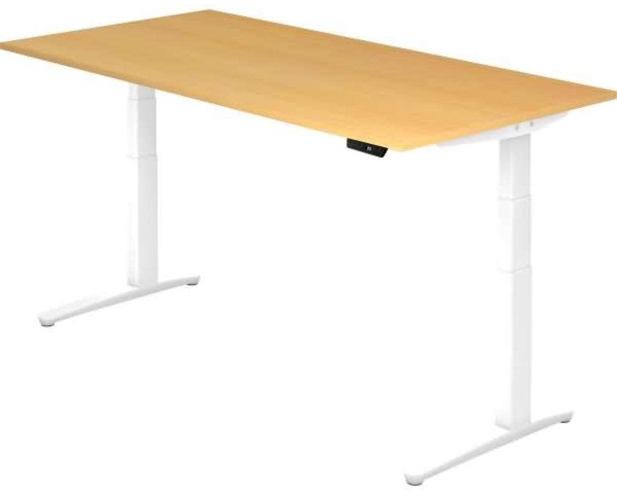 'XBHM2E' Sitz-Steh-Schreibtisch elektrisch 200x100 cm Buche Weiß Bild 1