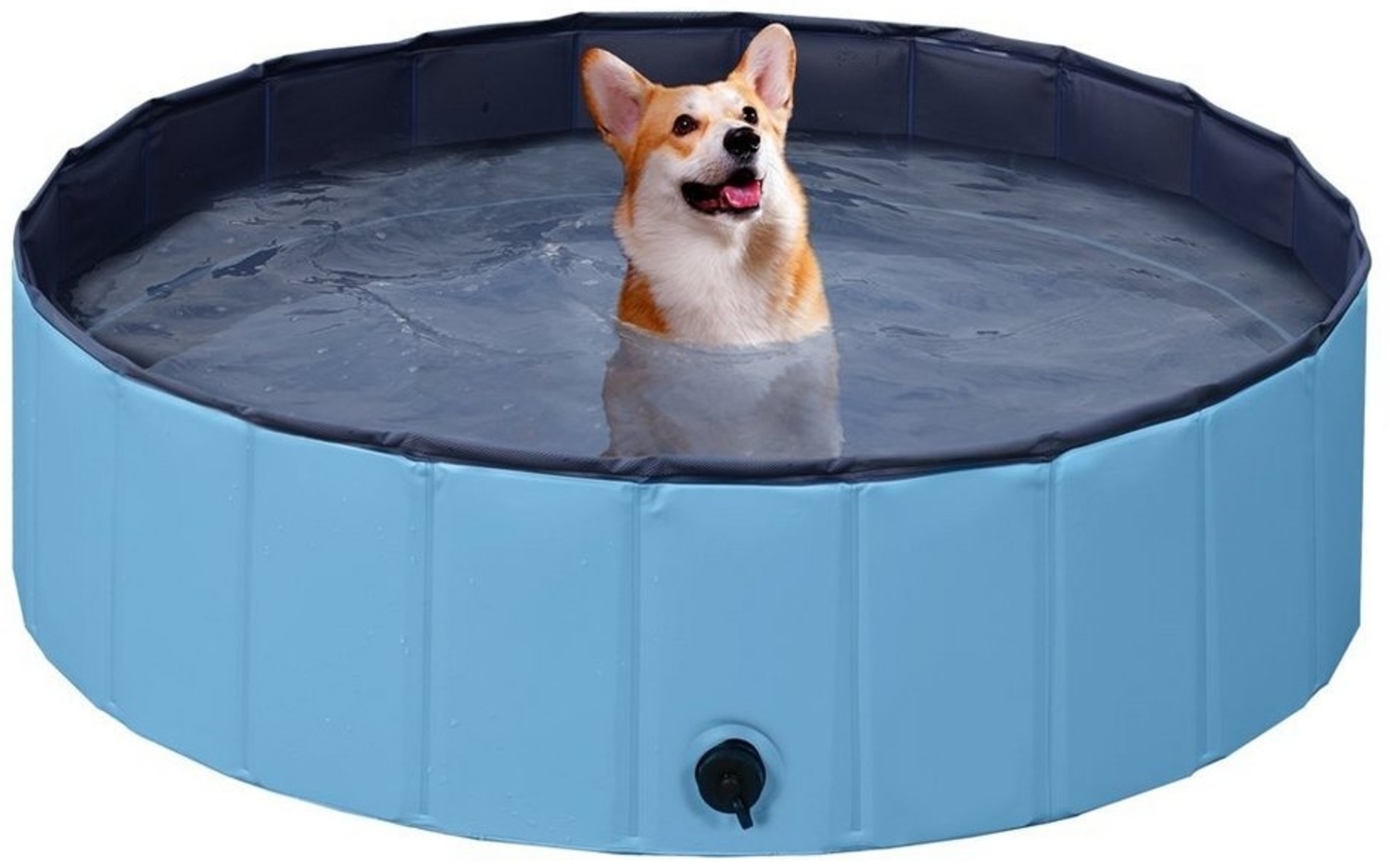 Yaheetech Hundepool Ø 100/120/140/160/180 cm, Planschbecken für Hunde Swimmingpool Hundebadewanne, faltbar Bild 1