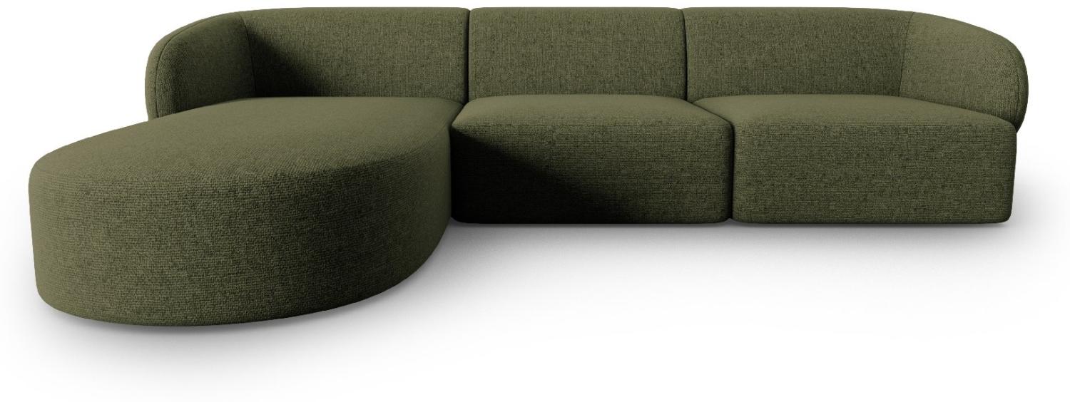 Micadoni Modulares Ecksofa Shane 4-Sitzer Links Chenille Grün Melange Bild 1