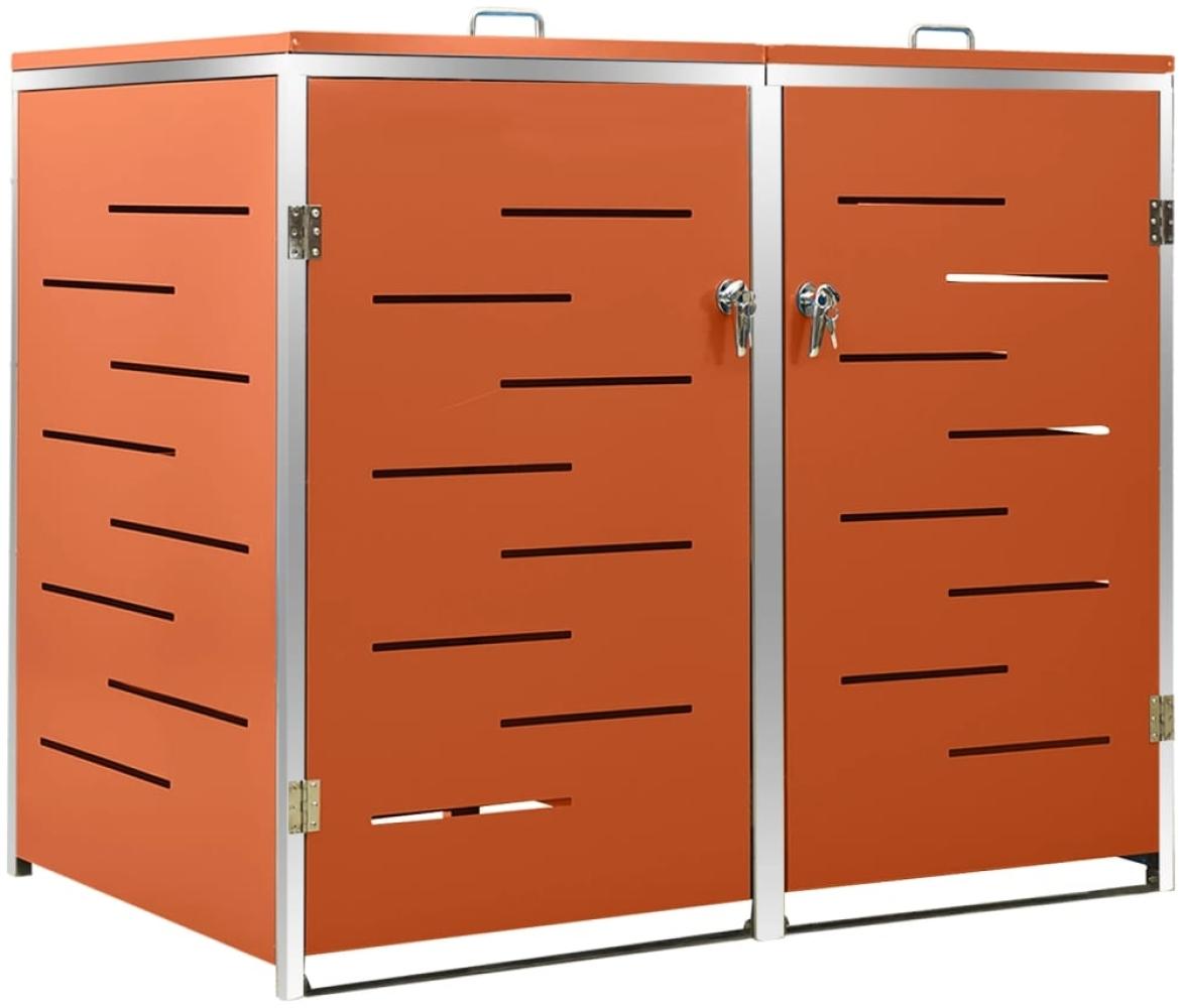 vidaXL Mülltonnenbox für 2 Tonnen 138x77,5x112,5 cm Edelstahl 149563 Bild 1