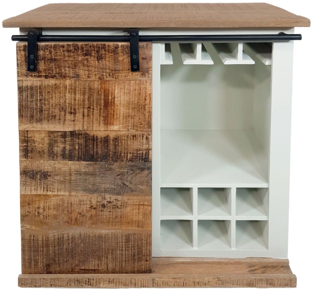 Barschrank 'California', 72x80 cm, Weinregal & Weinschrank, Mangoholz, weiß Bild 1