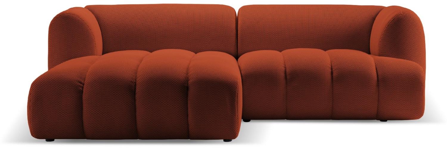 Micadoni Modulares Ecksofa Harry 3-Sitzer Links 3D-Stoff Ziegel Bild 1