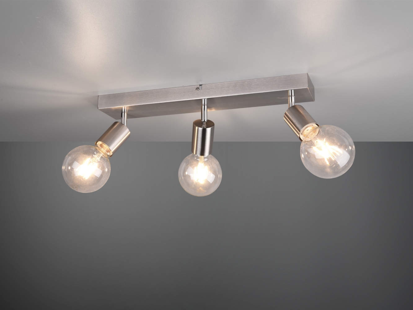 LED Deckenstrahler Silber, Balken 3-flammig dimmbar, Breite 44cm Bild 1