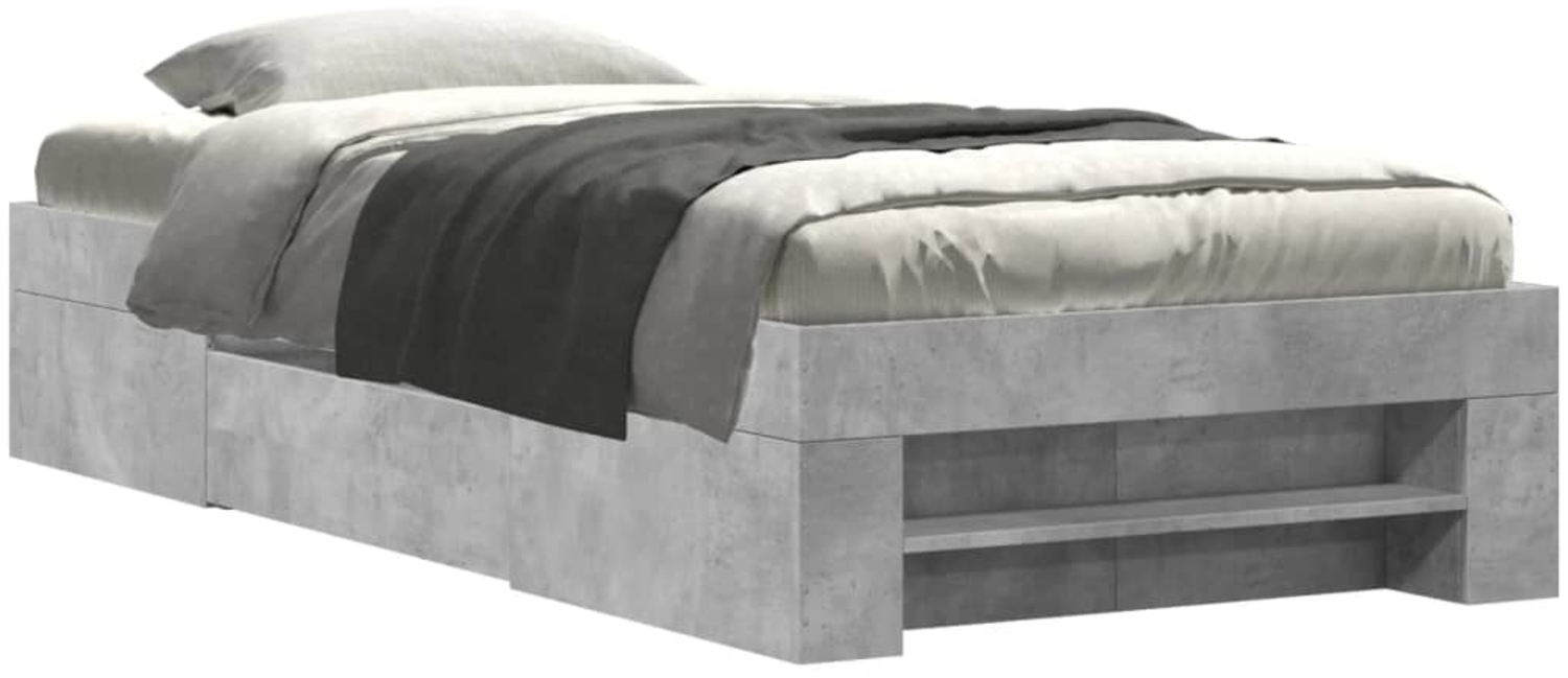 vidaXL Bettgestell Betongrau 90x190 cm Holzwerkstoff 3295523 Bild 1