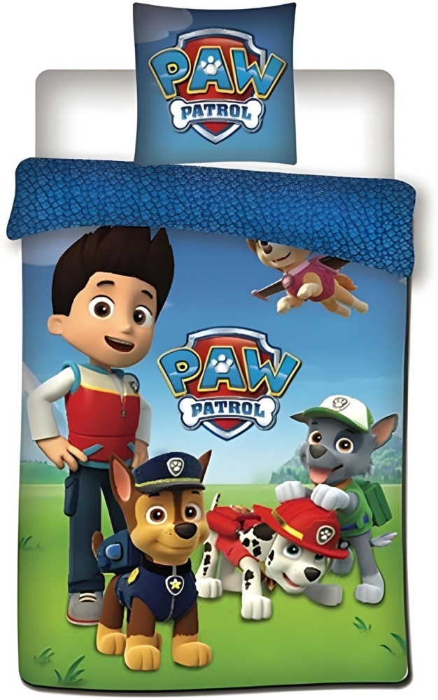 PAW Patrol Bettwäsche-Set 140x200 cm Bettbezug + 63x63 cm Kissenbezug aus Microfaser Bild 1