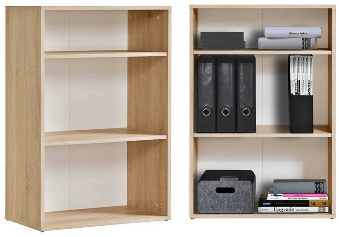 mokebo Bücherregal Der Bücherwurm, 91cm Höhe, Aktenregal, Standregal oder Regal aus Holz in Sonoma Eiche, Braun Bild 1