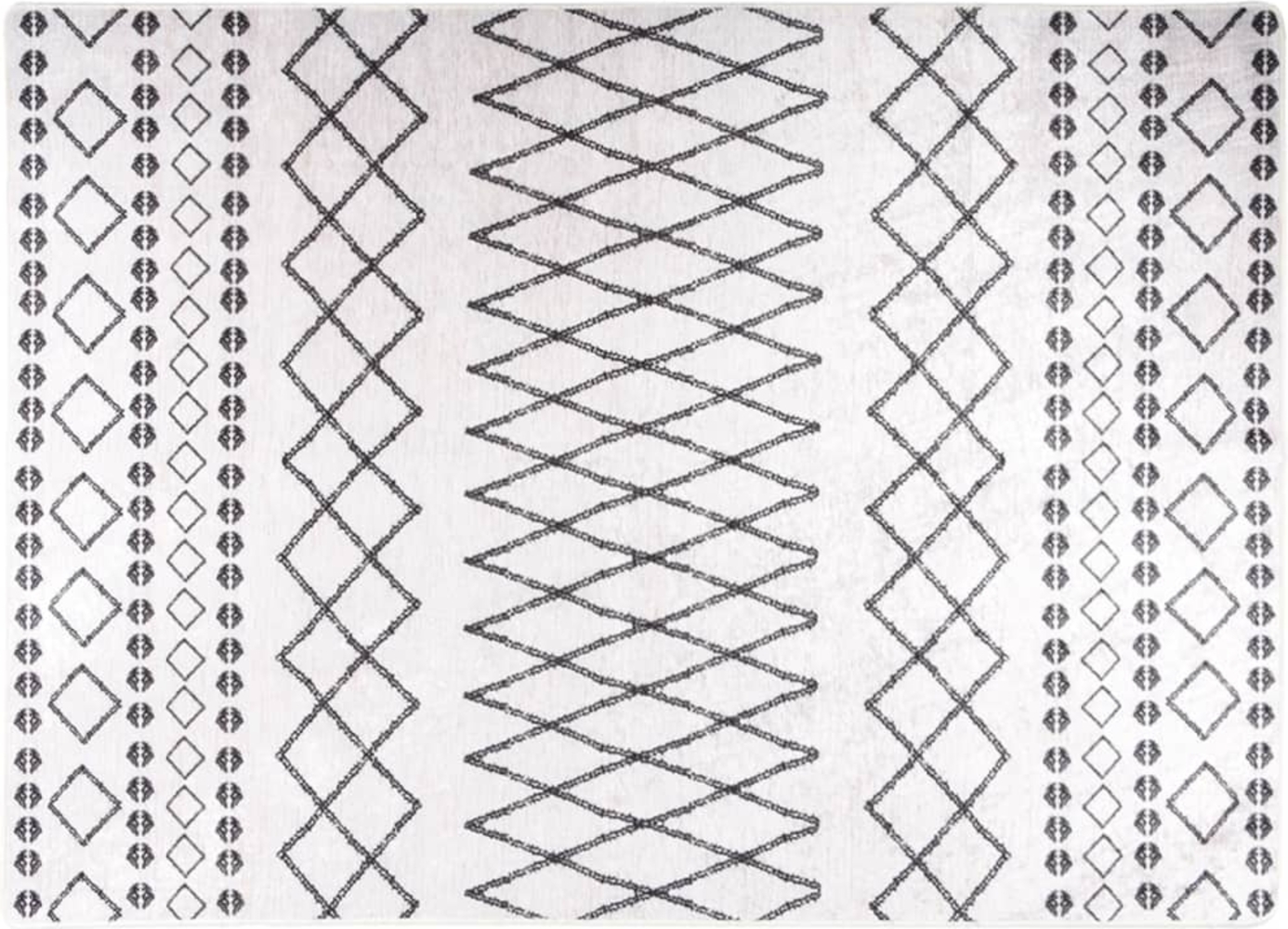 vidaXL Teppich Waschbar Schwarz und Weiß 120x180 cm Rutschfest 337972 Bild 1