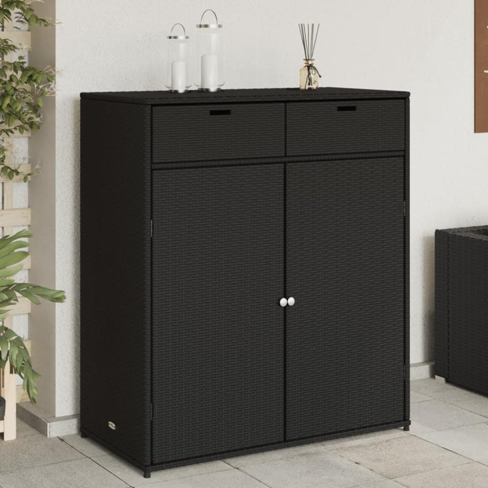 vidaXL Gartenschrank Schwarz 105x55x113 cm Poly Rattan 365563 Bild 1