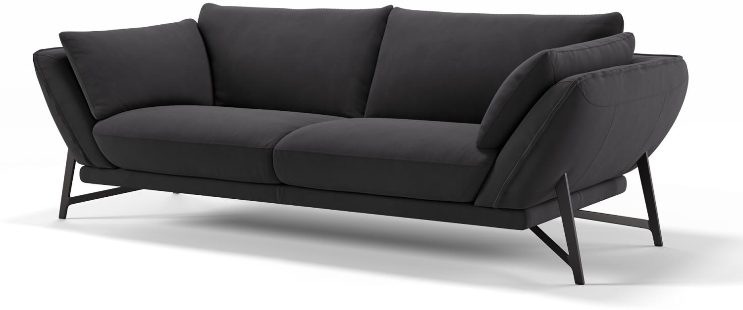 Sofanella Dreisitzer ESTELLA Stoffsofa Stoff Einzelsofa in Schwarz S: 210 Breite x 99 Tiefe Bild 1