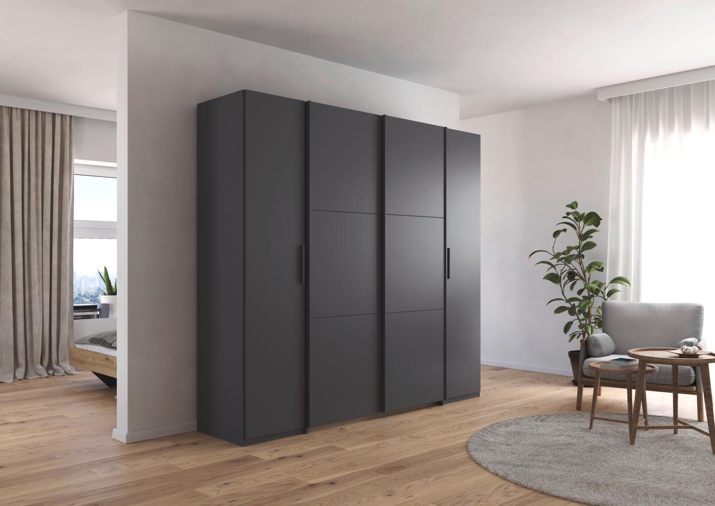 rauch Kleiderschrank, Dreh- und Schwebetürenschrank KRONACH, 4-türig, Grau metallic, 225 x 210 x 59 cm Bild 1