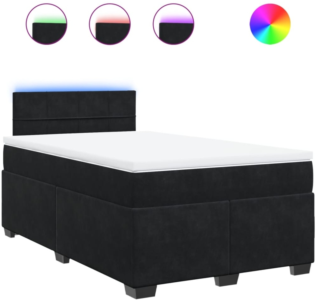 vidaXL Boxspringbett mit Matratze Schwarz 120x190 cm Samt 3288560 Bild 1