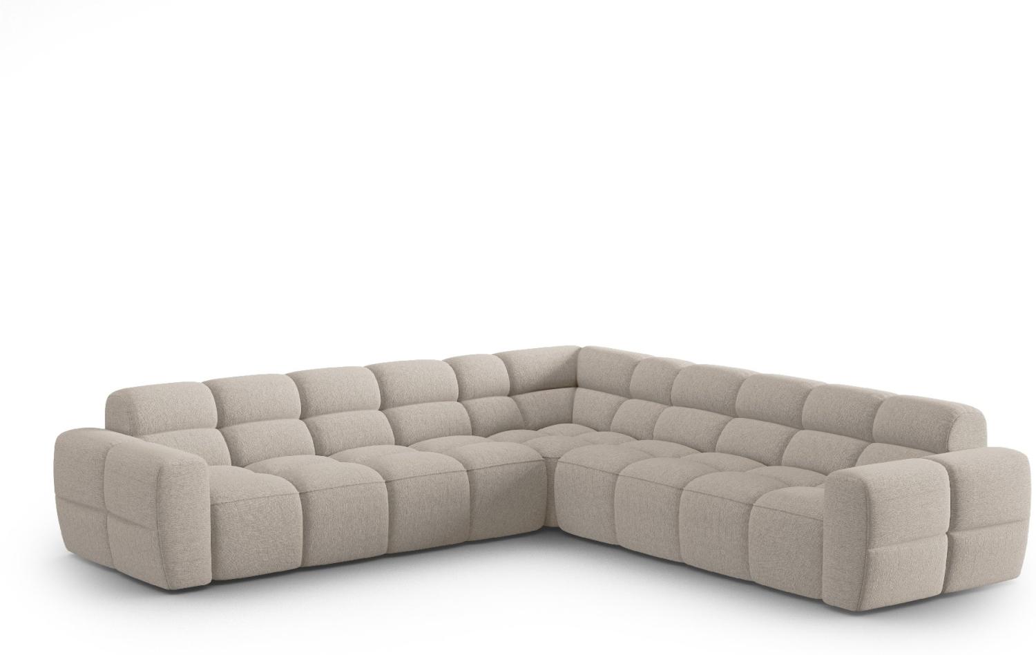 Micadoni Symmetrisches Ecksofa Lisa 5-Sitzer Strukturierter Stoff Sand Bild 1