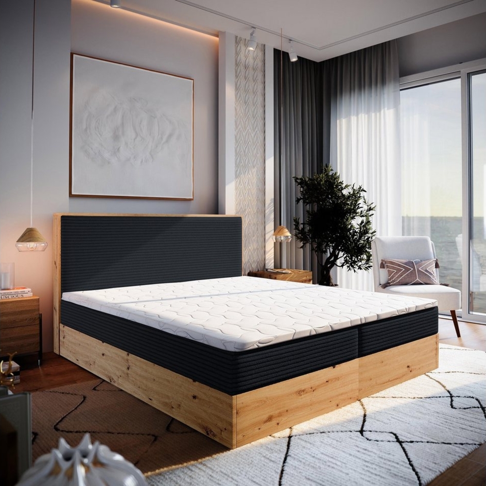 Masseno Boxbett VERDON 160x200 cm mit Bonell Matratze und Topper Bild 1