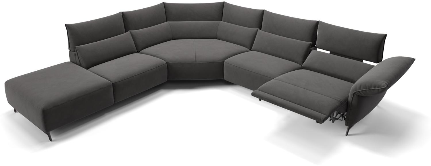 Sofanella Wohnlandschaft CUNEO Stoffsofa Sofagarnitur Couch in Dunkelgrau Bild 1