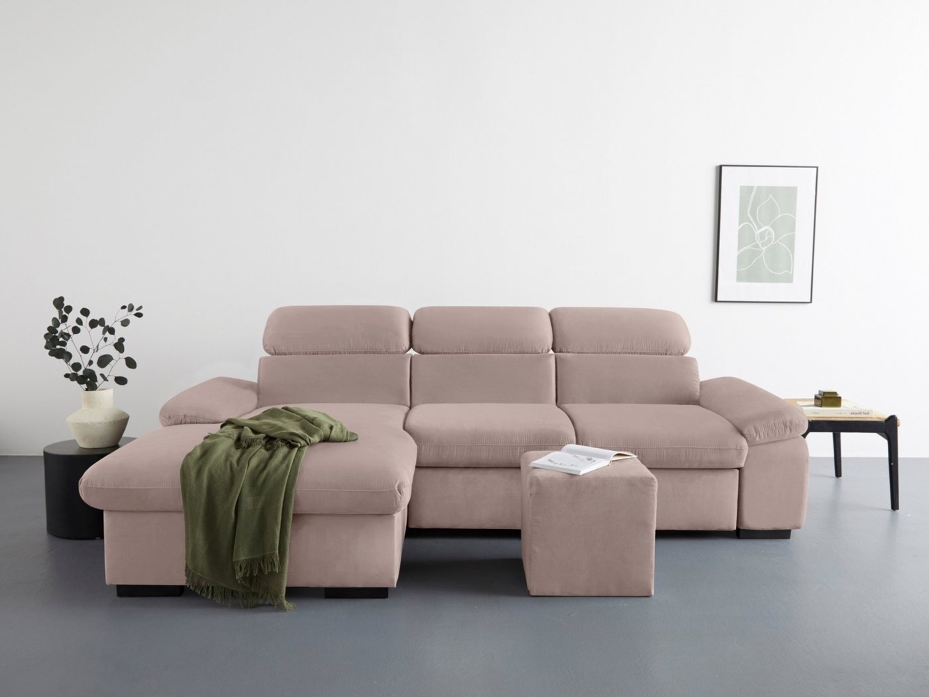 COTTA Ecksofa Lola L-Form, Set, mit Hocker & Kopfteilfunktion, wahlw. Bett- und Armteilfunktion Bild 1