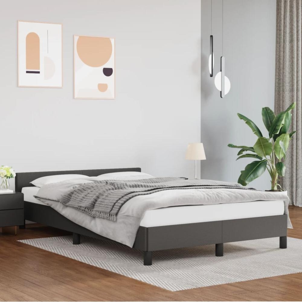 vidaXL Bettgestell mit Kopfteil ohne Matratze Grau 120x200 cm 347493 Bild 1