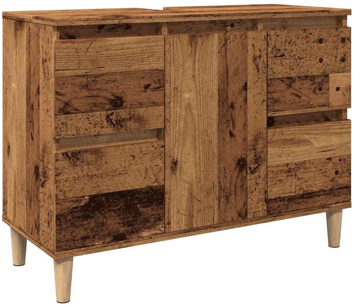 vidaXL Waschbeckenunterschrank Altholz-Optik 80x33x60 cm Holzwerkstoff 857126 Bild 1