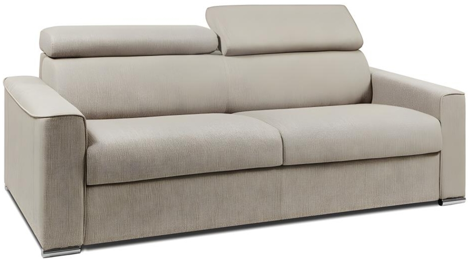 Schlafsofa 4-Sitzer Stoff VIZIR - Beige - Liegefläche mit Lattenrost: 160 cm - Matratzenhöhe: 14 cm Bild 1