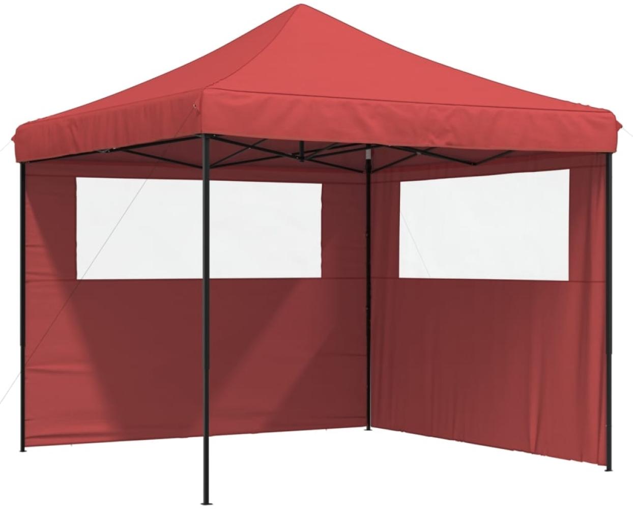 vidaXL Pop-Up Partyzelt, faltbar, faltbar, mit 2 Seitenteilen, Stahl / PE, Burgunderrot, 315 x 292 x 292 cm Bild 1