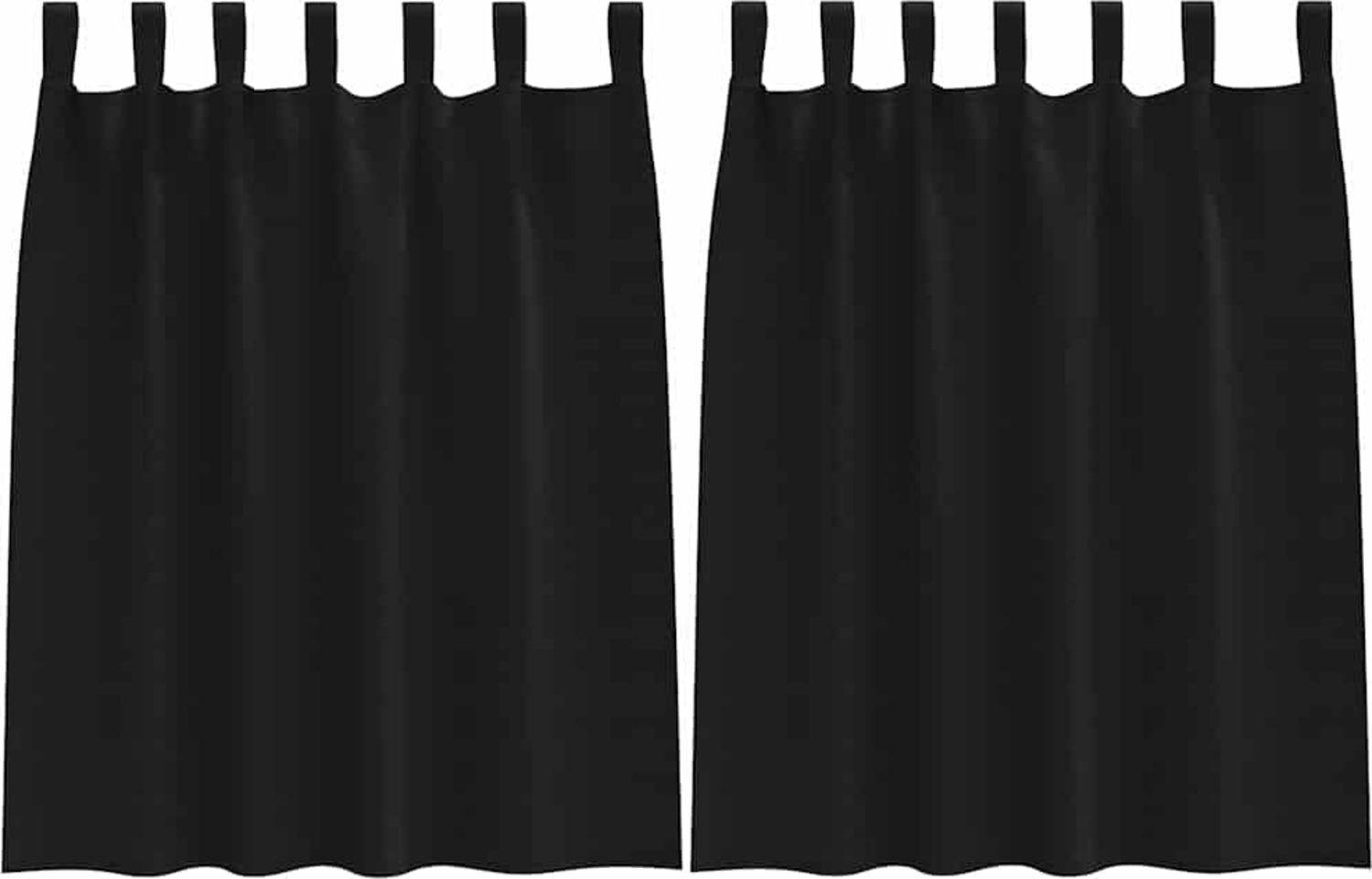 vidaXL Verdunkelungs-Vorhänge mit Ringen 2 pcs Schwarz 140 x 140 cm 4107538 Bild 1
