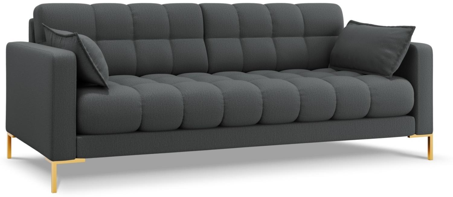 Micadoni 3-Sitzer Sofa Mamaia | Bezug Dark Grey | Beinfarbe Gold Metal Bild 1