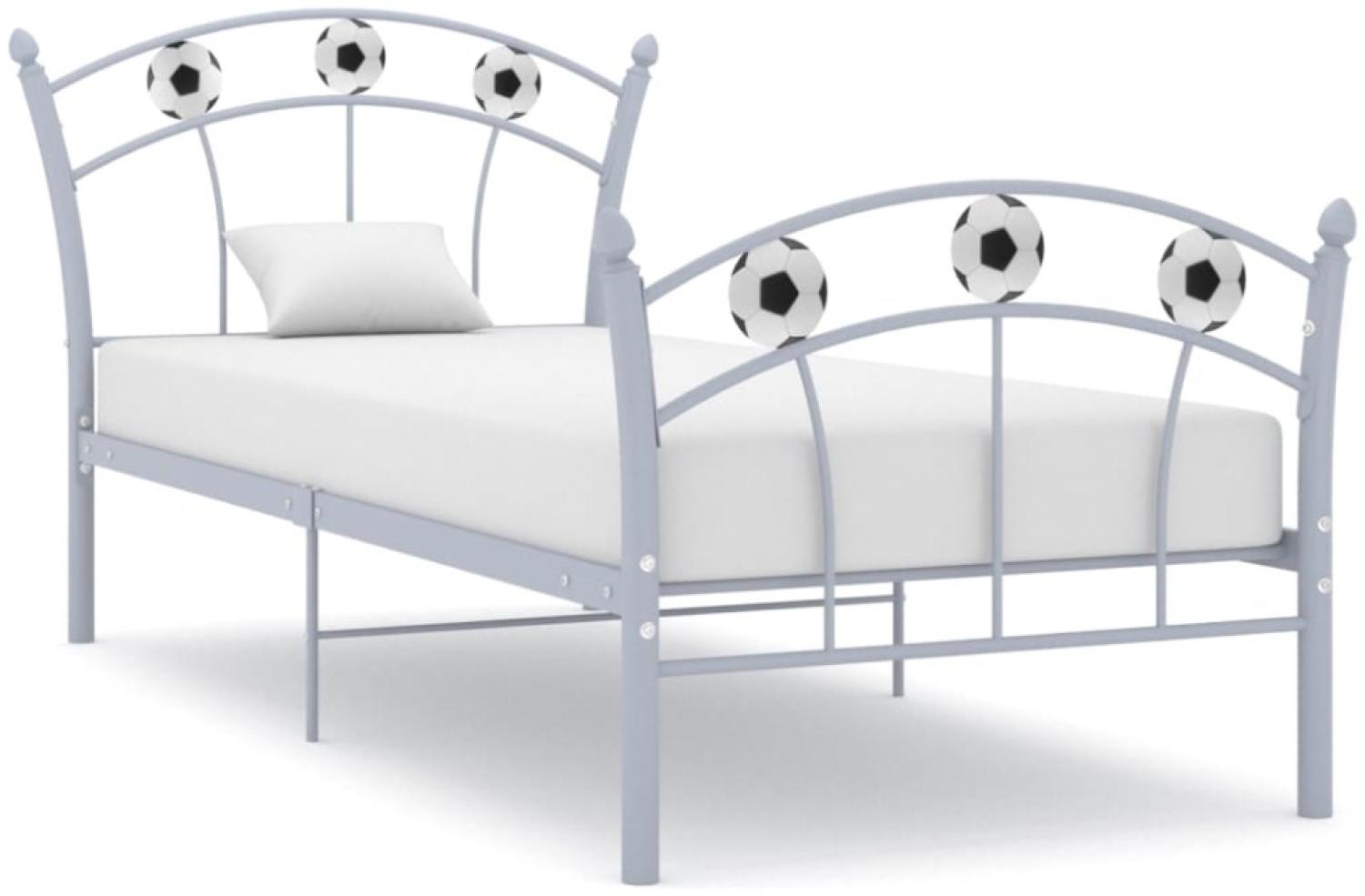 vidaXL Einzelbett mit Fußball-Design Grau Metall 90x200 cm 324746 Bild 1