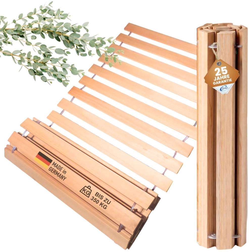 Coemo Rollrost DELUXE 90 x 200 cm Rolllattenrost 22 massive Leisten Bild 1