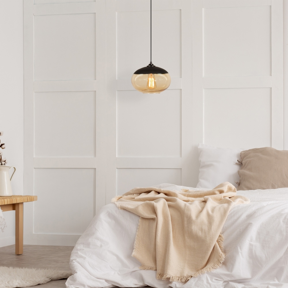 Kronleuchter, 'Camini', 113 x 25 x 25, Schwarz, Honig Bild 1