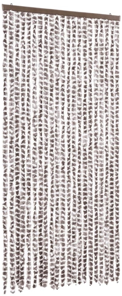vidaXL Fliegenvorhang Taupe und Weiß 90x200 cm Chenille 377404 Bild 1
